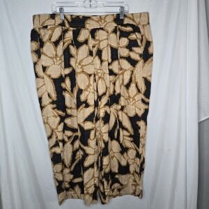 Democracy Crop Wide Leg Pants 3X Floral Boho Beach Resort Coastal Lagenlook